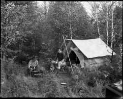 Elaine and Fred Roleff camping on the Gunflint Trail. Photograph by William F. Roleff, 1935.