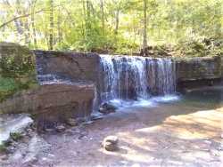 Nerstrand Big Woods State Park’s Hidden Falls, date unknown. Prairie Creek flows over the broad limestone ledge. The pool below the falls was at one time a favorite swimming spot. Used with the permission of Rice County Historical Society.