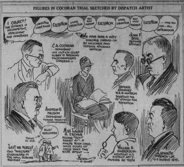 Sketch from the trial of Clarence A. Cochran