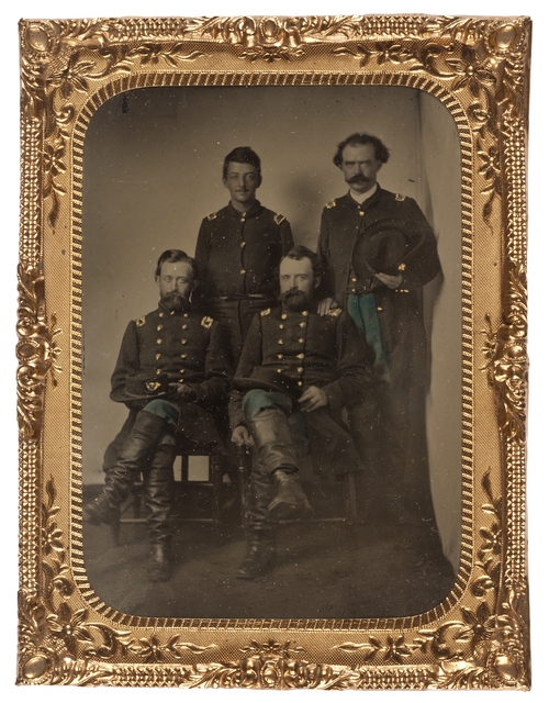 Lucius F. Hubbard with other members of the Fifth Minnesota Volunteer Infantry Regiment