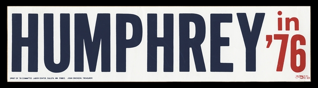 Hubert Humphrey bumper sticker