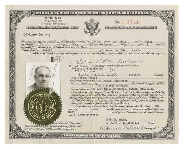 United States certificate of naturalization MNopedia