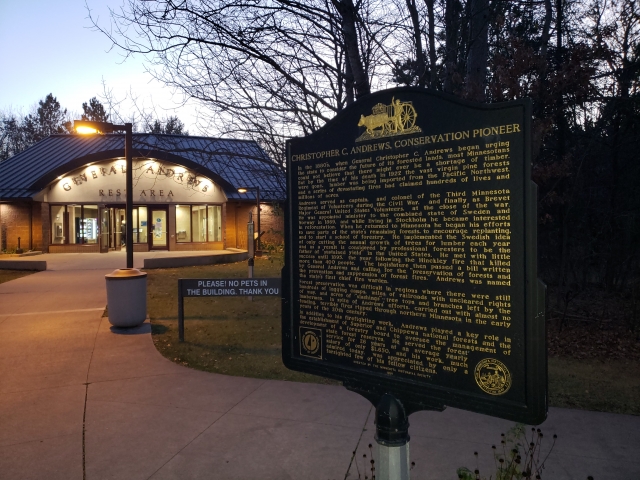 General Andrews Rest Area and historic marker