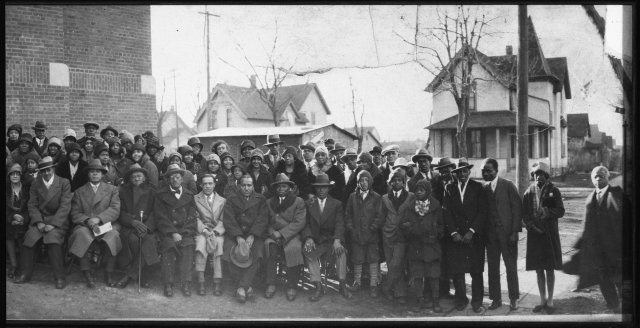 Opening Day at Pilgrim Baptist Church, 1928 (right of entrance)