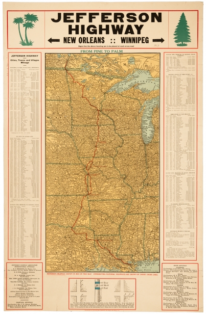 Map of the route of the Jefferson Highway  MNopedia