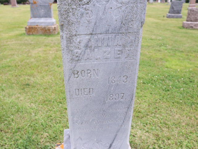 Detail of Anna Salzer’s cemetery marker