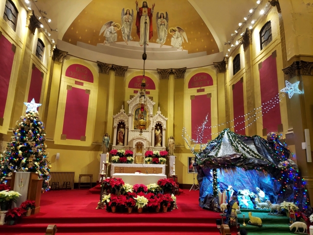 St. Adalbert Church decorated for Christmas