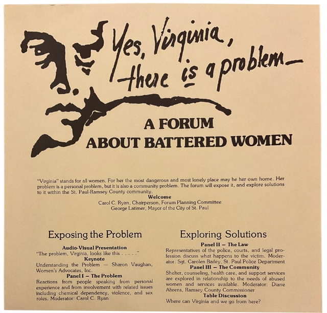 Program from a forum about battered women