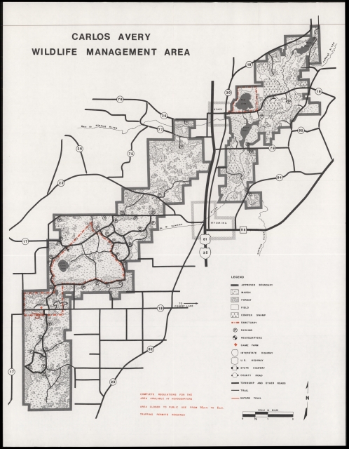 Map of the Carlos Avery Wildlife Management Area | MNopedia