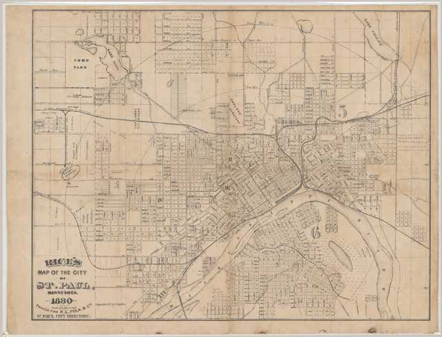 St Paul Mn Map Rice's Map Of The City Of St. Paul, Minnesota, 1880 | Mnopedia