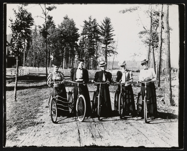 Women with their bicycles