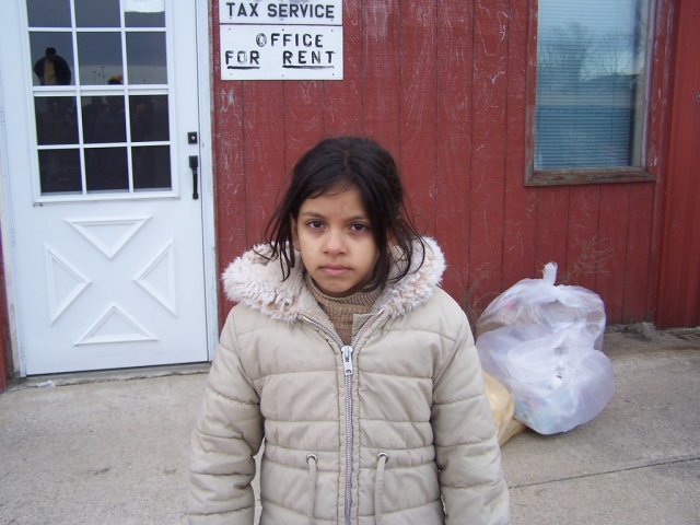 Child affected by the Worthington raid