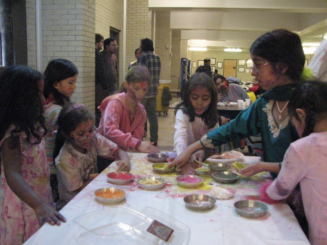 SILC students celebrating Holi