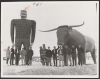 Basketball team with Paul and Babe statues, 1969