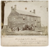 Black-and-white photo print of the Ho-Chunk (Winnebago) Indian Agency, c.1860.