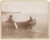 Ojibwe women in a canoe on Leech lake