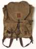 Color image of a Conservation Corps knapsack used by Fred Fretheim, CCC Company 3707, Two Harbors, Minnesota, ca. 1936–1937.