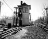 Black and white photograph of the St. Croix tower on Milwaukee Road north of Hastings. Photograph by Richard G. Smedley, 1983.