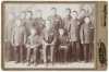 Teacher and students, Morris Indian School, ca. 1895. Included are B. LeVivash, Joe Northrup, and Joe Siehy. Photograph by R. E. Brandmo.