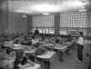 Black and white photograph of the interior of the Minneapolis Talmud Torah at 1616 Queen Avenue North in Minneapolis, 1951. Photograph by the Minneapolis Star Journal Tribune.