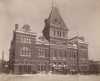 Black and white photograph of the first St. Paul Union Depot (destroyed by fire 1915),1887. 