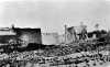 Black and white photograph of street view after fire, Moose Lake, 1918. 