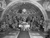 Funeral decorations inside Lakewood Chapel