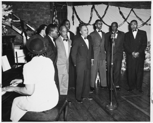 Black and white photograph of the Wheatley Aires, Phyllis Wheatley Community Center, ca. 1950.