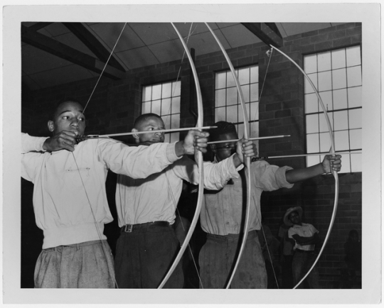 Archery class at Hallie Q. Brown House