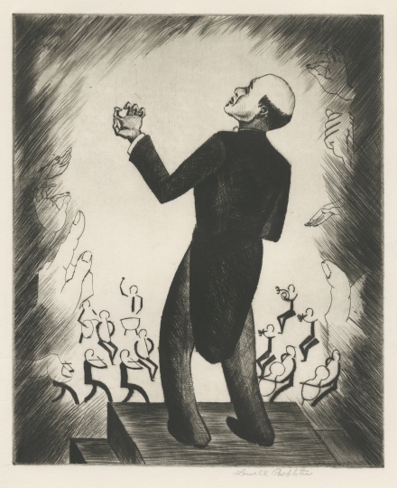 Illustration of Dimitri Mitropoulos conducting