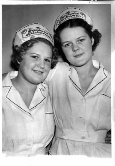 Photograph of two Egekvist Bakery store clerks, 1936.