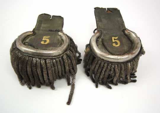 Color image of epaulets worn by Lieutenant Nathan Clark, who served at Fort Snelling, Minnesota, from 1819 to 1827.