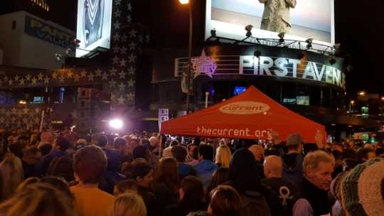 Pop-up dance party in the streets outside of First Avenue on April 21, 2016, the day of the death of Prince.