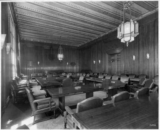 Meeting room, Northwestern National Bank, Minneapolis, ca. 1930.