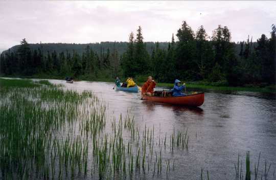 Color image of canoers in the BWCA, ca. 2006. 