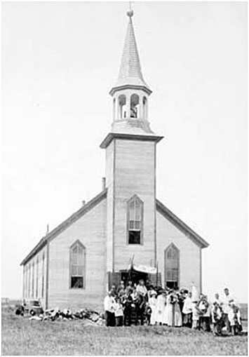 Black and white photograph of the Church of St. Malachy, Clontarf, 1878.