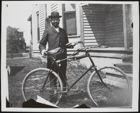 Man with bicycle