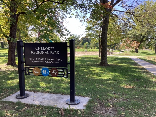 Sign at the entrance of Cherokee Regional Park