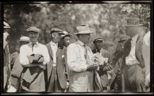 Black and white photograph of Charles A. Lindbergh Sr., campaigning, c.1918.
