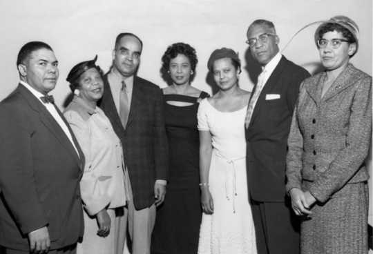 Nellie Stone Johnson (far right) with NAACP leaders, 1954. 