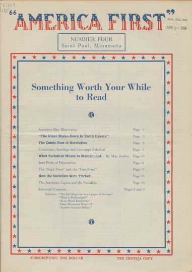 Cover of America First magazine