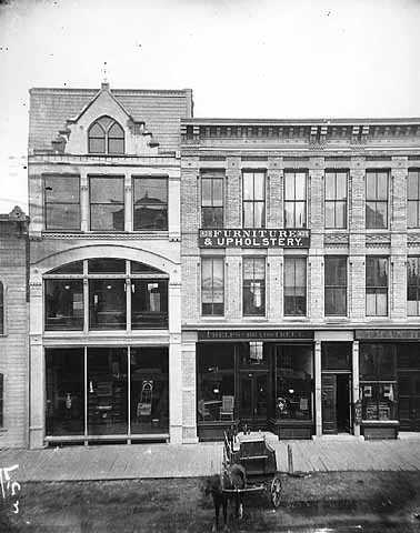 Black and white photograph of Phelps and Bradstreet, Nicollet between Fourth and Fifth, Minneapolis, ca. 1880.