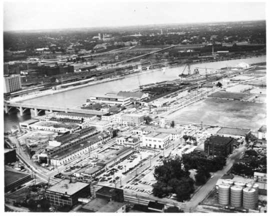 Downtown St. Paul Minnesota, 1960's  Aerial view, St paul minnesota, City  hospital