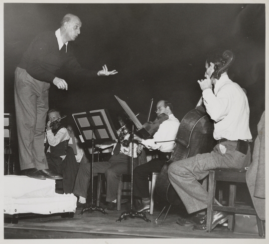 Dimitri Mitropoulos rehearsing the Minneapolis Symphony Orchestra