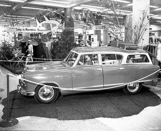 Black and white photograph of Marvelous Minnesota display at Dayton’s, 1955.