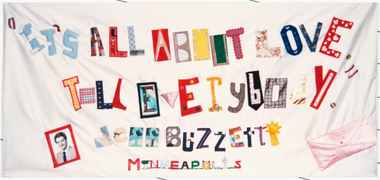 Color image of a quilt panel memorializing Jeff Buzzetti, 1988.