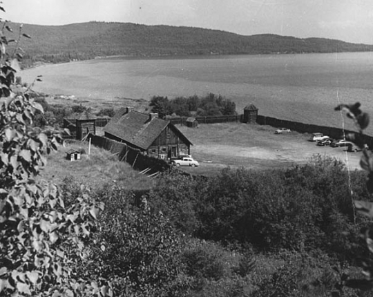 Restored stockade at Grand Portage