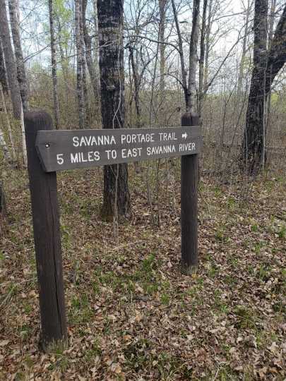 Sign within Savanna Portage State Park, 2018. Photograph by Jon Lurie; used with the permission of Jon Lurie.