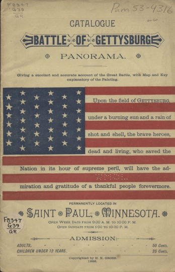 1886 catalogue for the Gettysburg Panorama in St. Paul