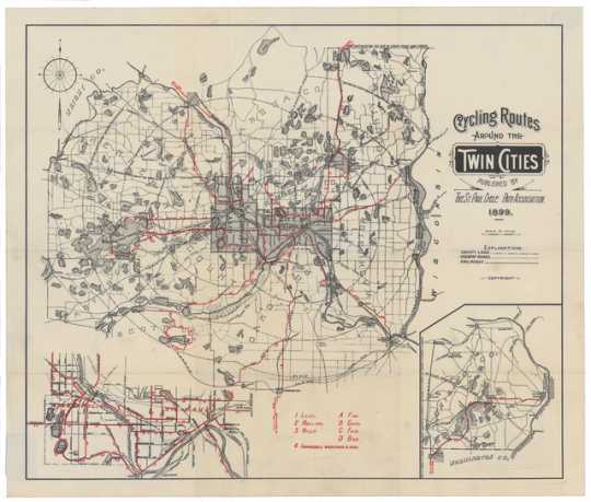 Cycling routes around the Twin Cities